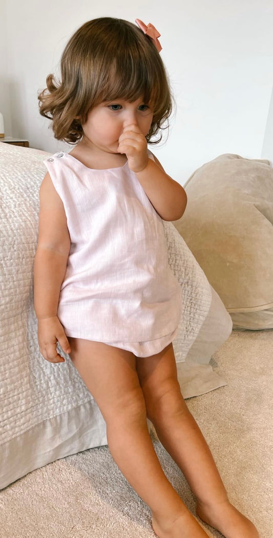 Aerin linen frilled bloomer set