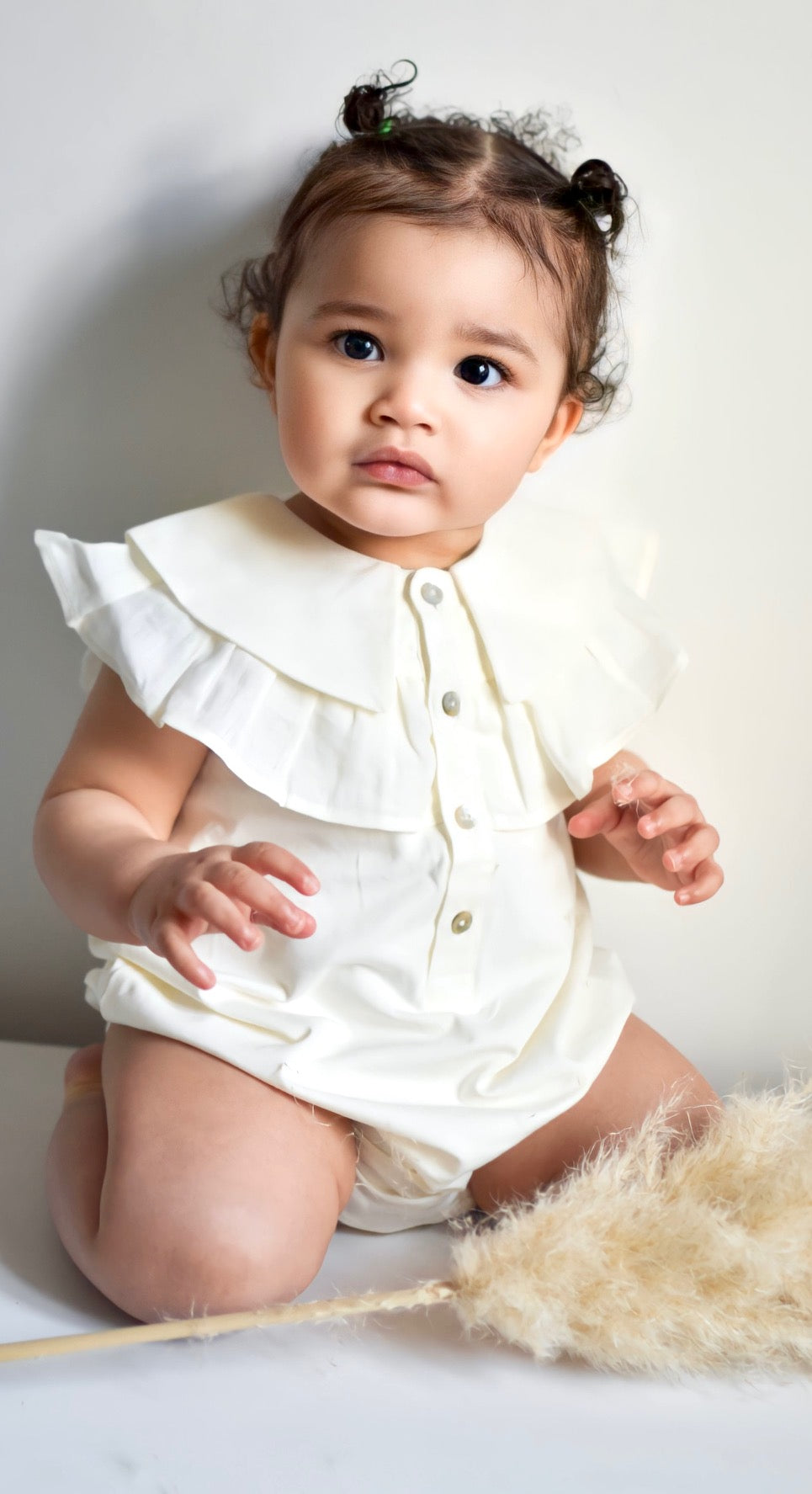 Alba romper with linen trim