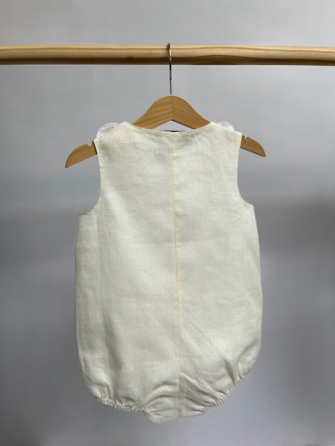 ivory linen romper back 