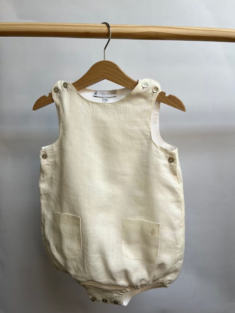 ivory linen romper